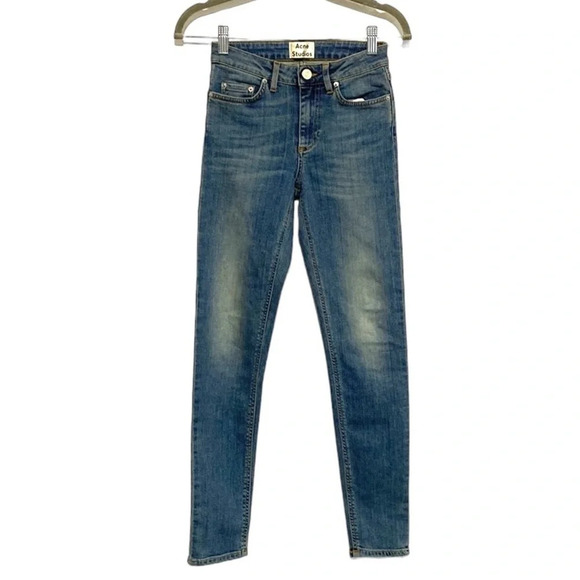 Acne Studios Women's Skin 5 Vintage Medium Wash Skinny Denim Jeans Size 24 - Picture 2 of 8
